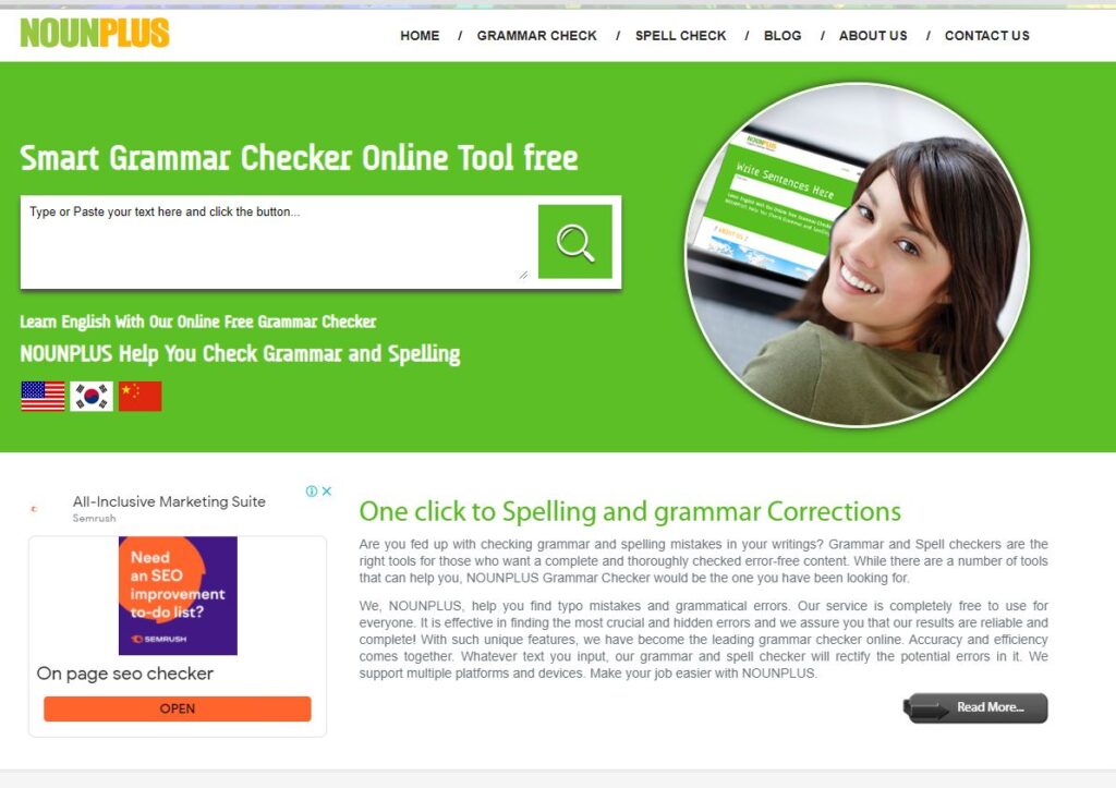 NounPlus free grammar checker