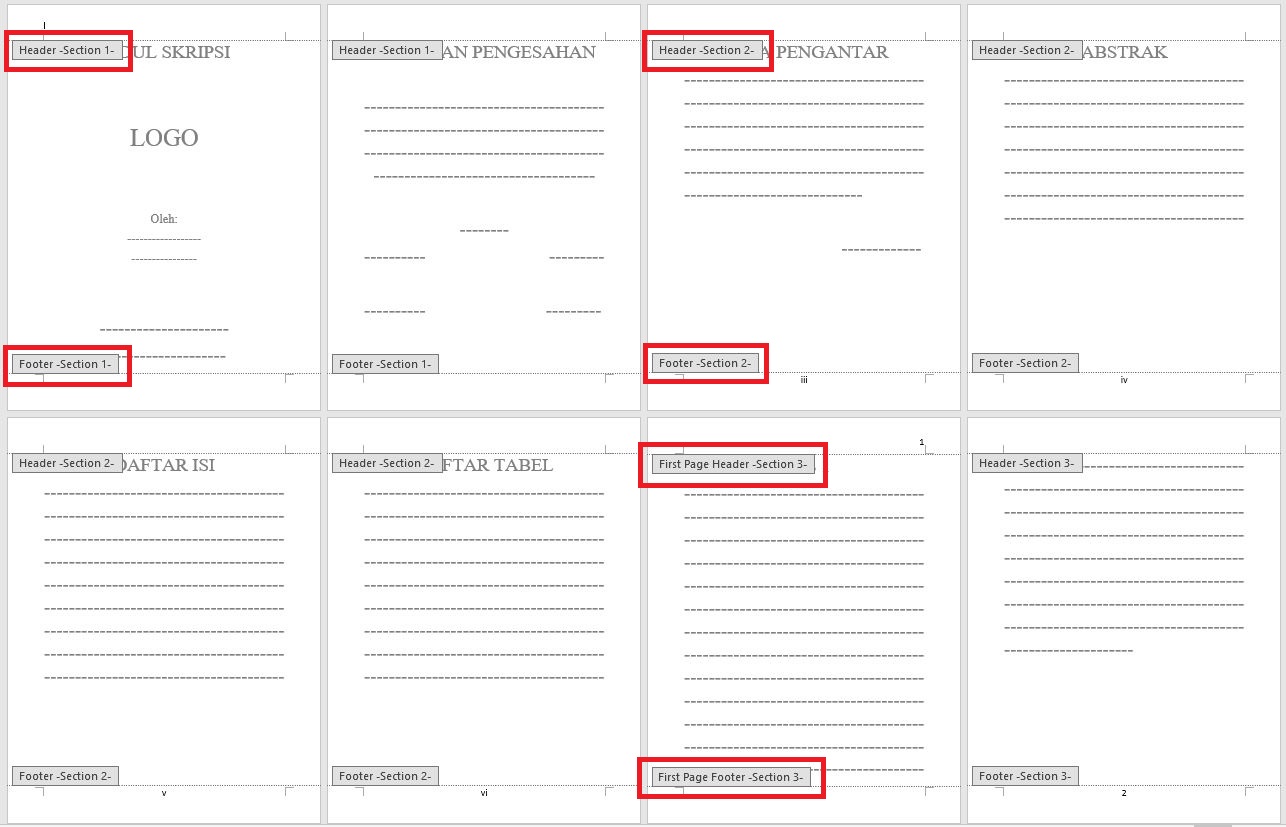 Cara Membuat Penomoran Halaman Skripsi Berbeda Letak di Word