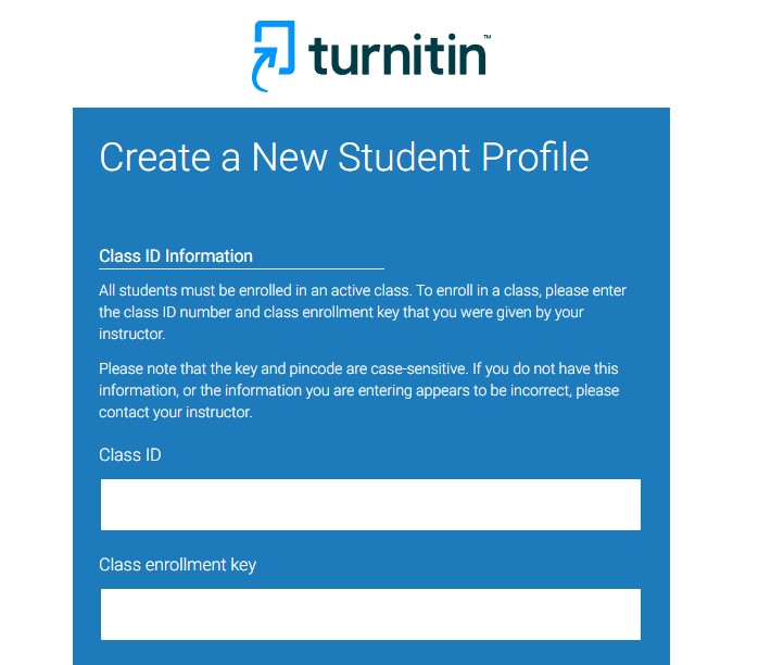 turnitin login class id
