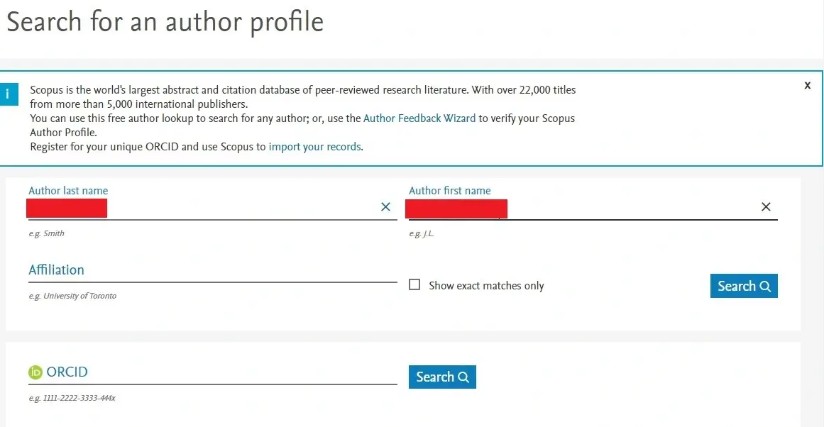 Scopus author id